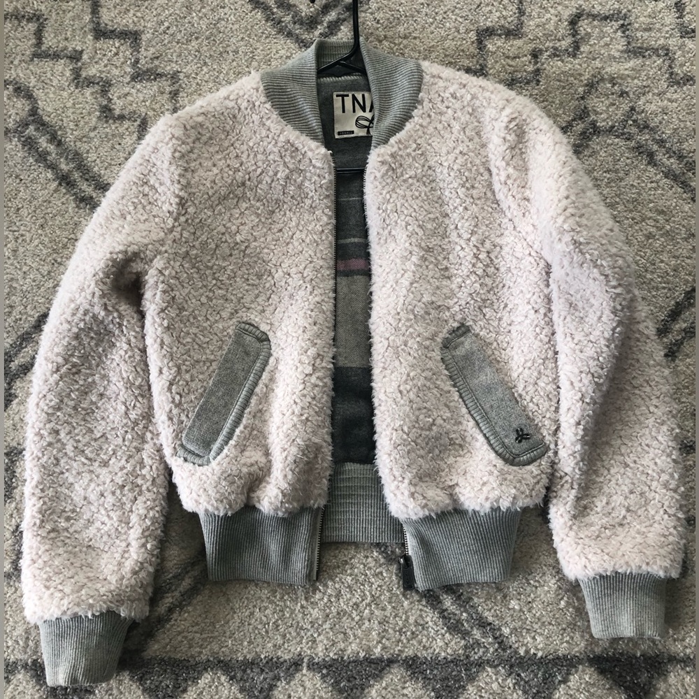 TNA Aritzia sherpa bomber jacket